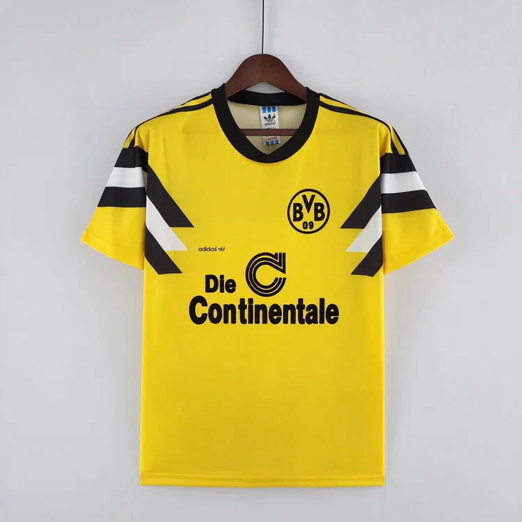 Borussia Dortmund 1989/90 Home Retro Men Jersey - Yellow