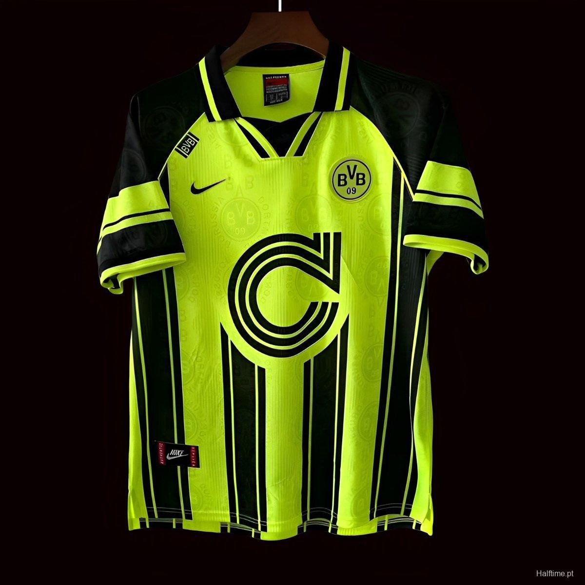 Borussia Dortmund 1996/97 CL Home Retro Men Jersey - Yellow