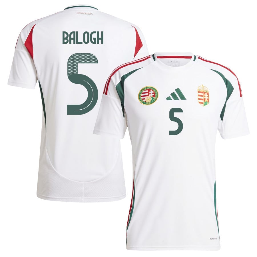 Botond Balogh 5 Hungary National Team 2024/25 Away Men Jersey - White