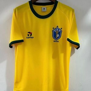 Brazil 1982 Home Retro Men Jersey - Yellow