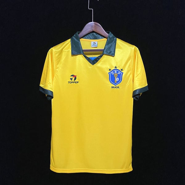Brazil 1985 Home Retro Men Jersey - Yellow