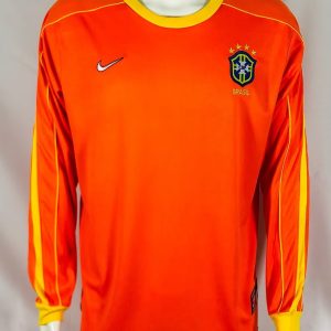 Brazil 1998 Goalkeeper Retro Long Sleeve Men Jersey - Orange