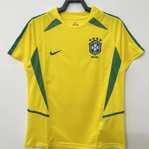 Brazil 2002 Home Retro Jersey - Men Yellow