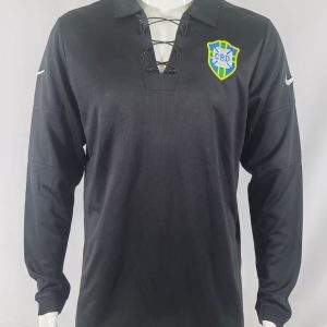 Brazil 2004 Special Edition Retro Long Sleeve Men Jersey - Black