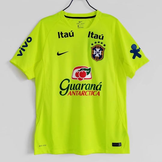 Brazil 2020 Season Fluorescent Training Retro Men Jersey - Green
