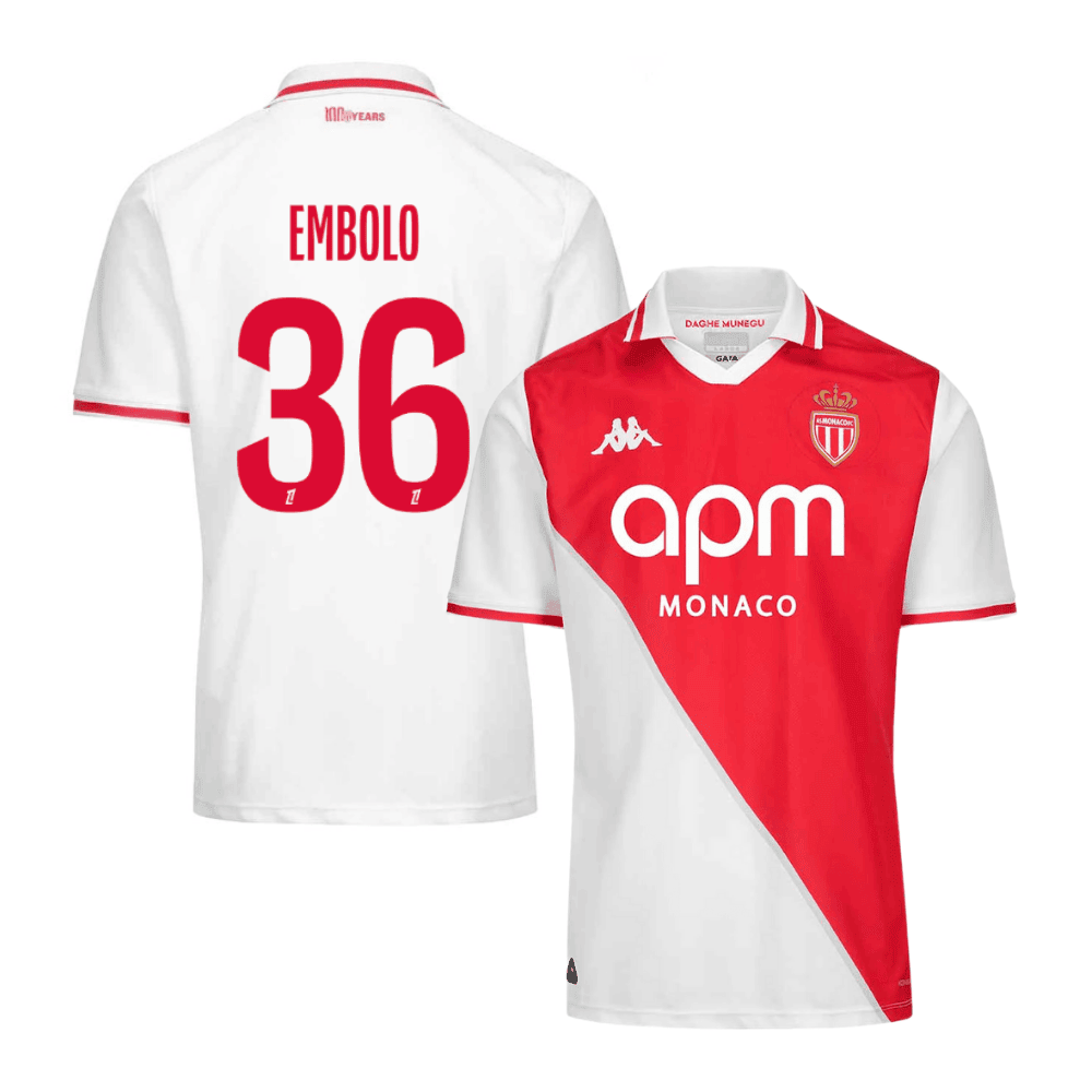 Breel Embolo 36 AS Monaco 2024/25 Home Men Jersey - White/Red