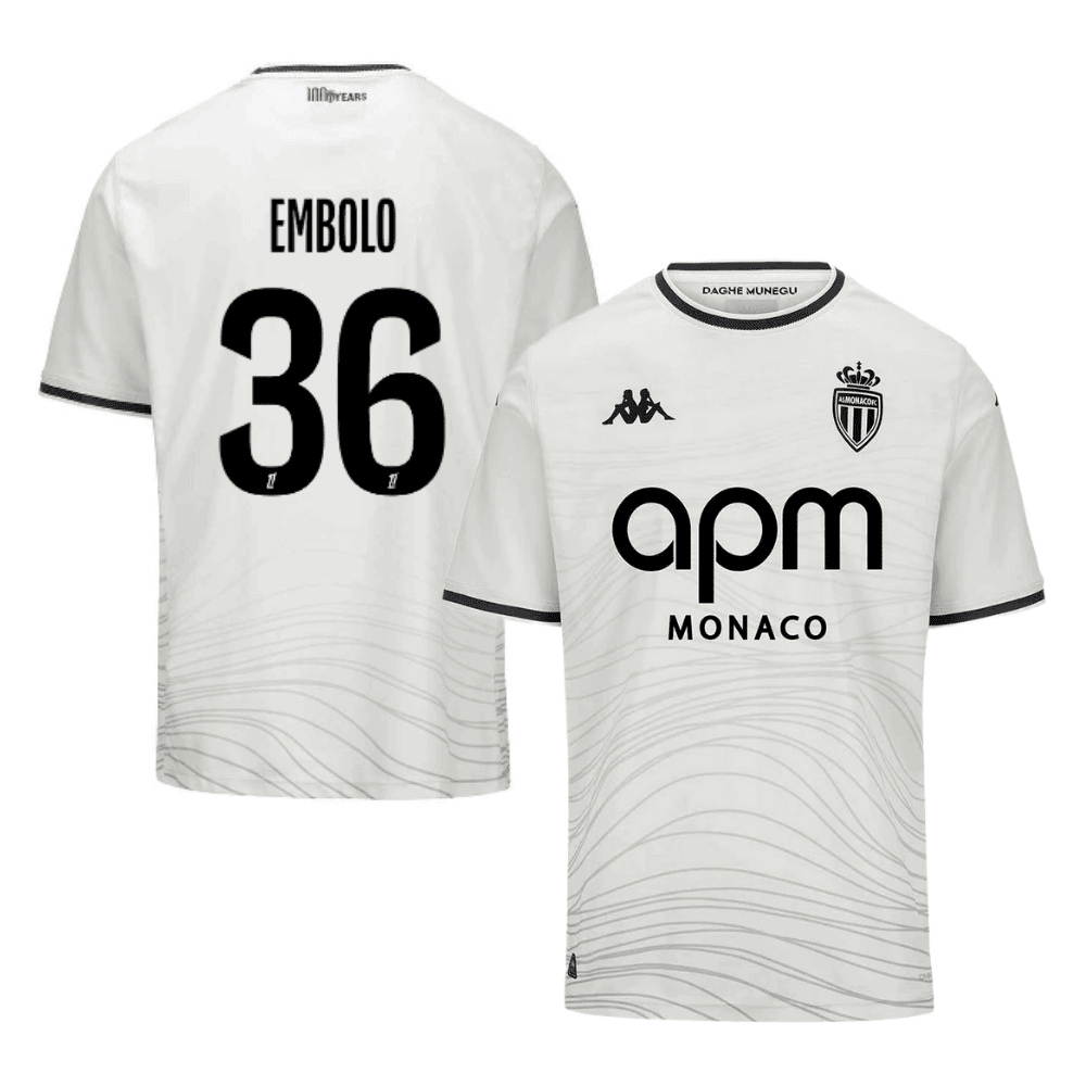 Breel Embolo 36 AS Monaco 2024/25 Third Men Jersey - White