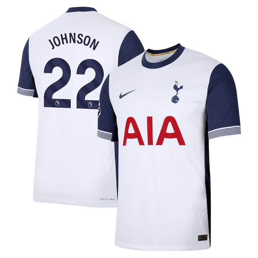 Brennan Johnson 22 Tottenham Hotspur 2024/25 Home Men Jersey - White