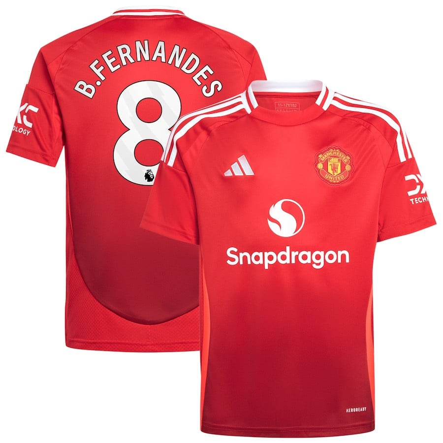 Bruno Fernandes 8 Manchester United 2024/25 Home YOUTH Jersey - Red