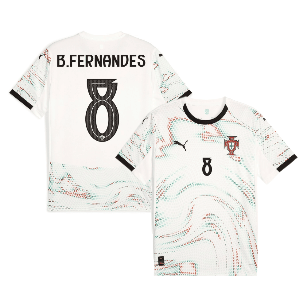 Bruno Fernandes 8 Portugal National Team 2025/26 Away Men Jersey - White