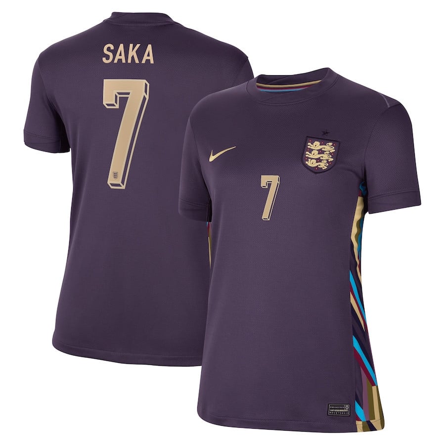 Bukayo Saka 7 England 2024/25 Away Stadium Football Women Jersey - Purple