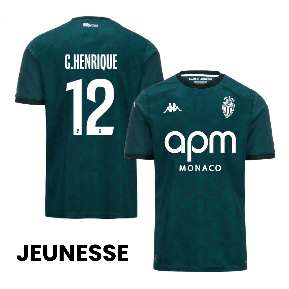 Caio Henrique 12 AS Monaco 2024/25 Away YOUTH Jersey - Green