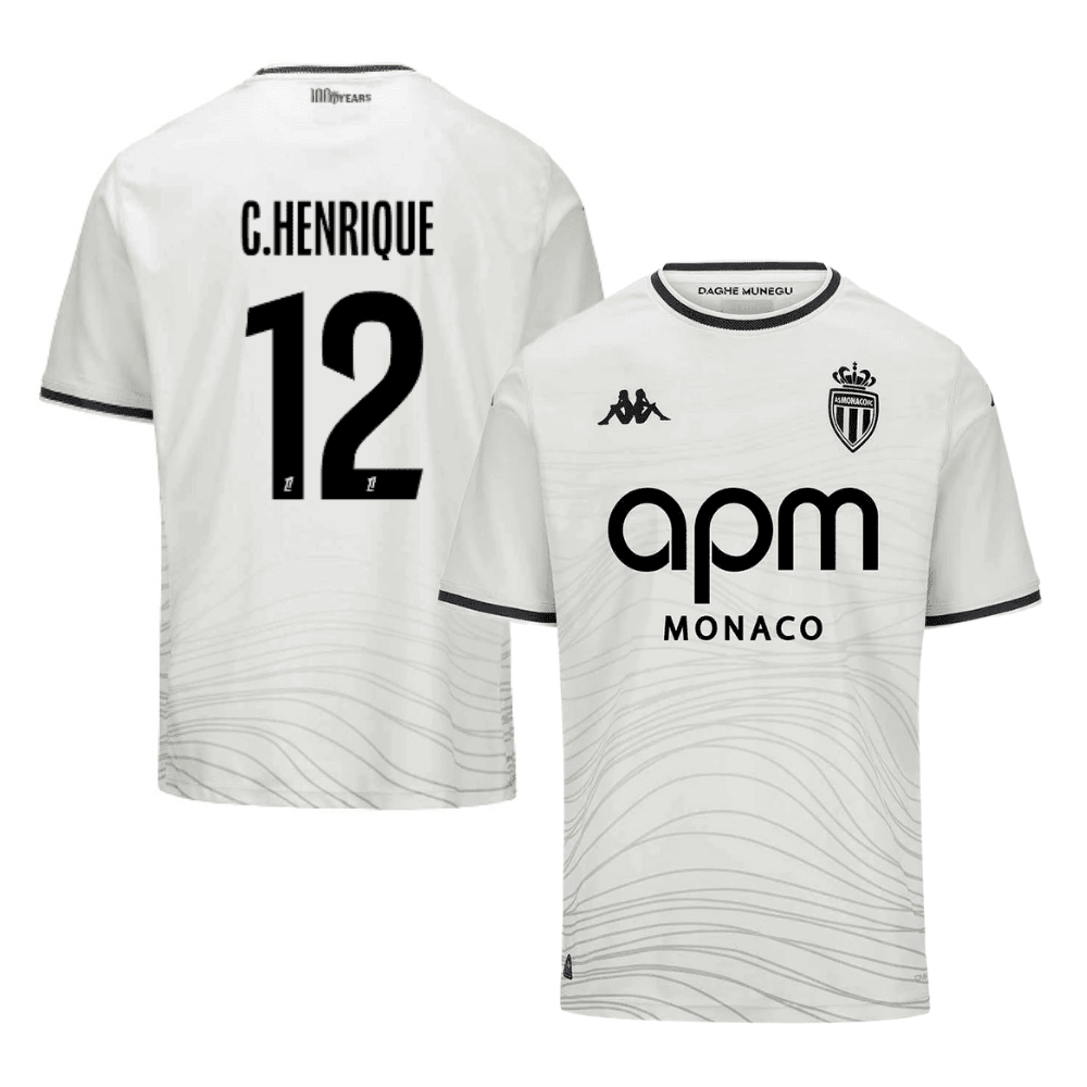 Caio Henrique 12 AS Monaco 2024/25 Third Men Jersey - White