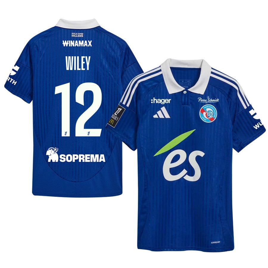 Caleb Wiley 12 RC Strasbourg Alsace 2024/25 Home Men Jersey - Blue