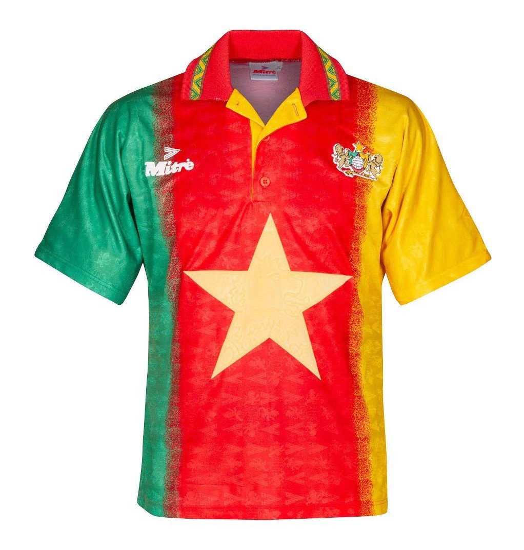 Cameron 1994/95 Home Retro Men Jersey – Green/Yellow/Red