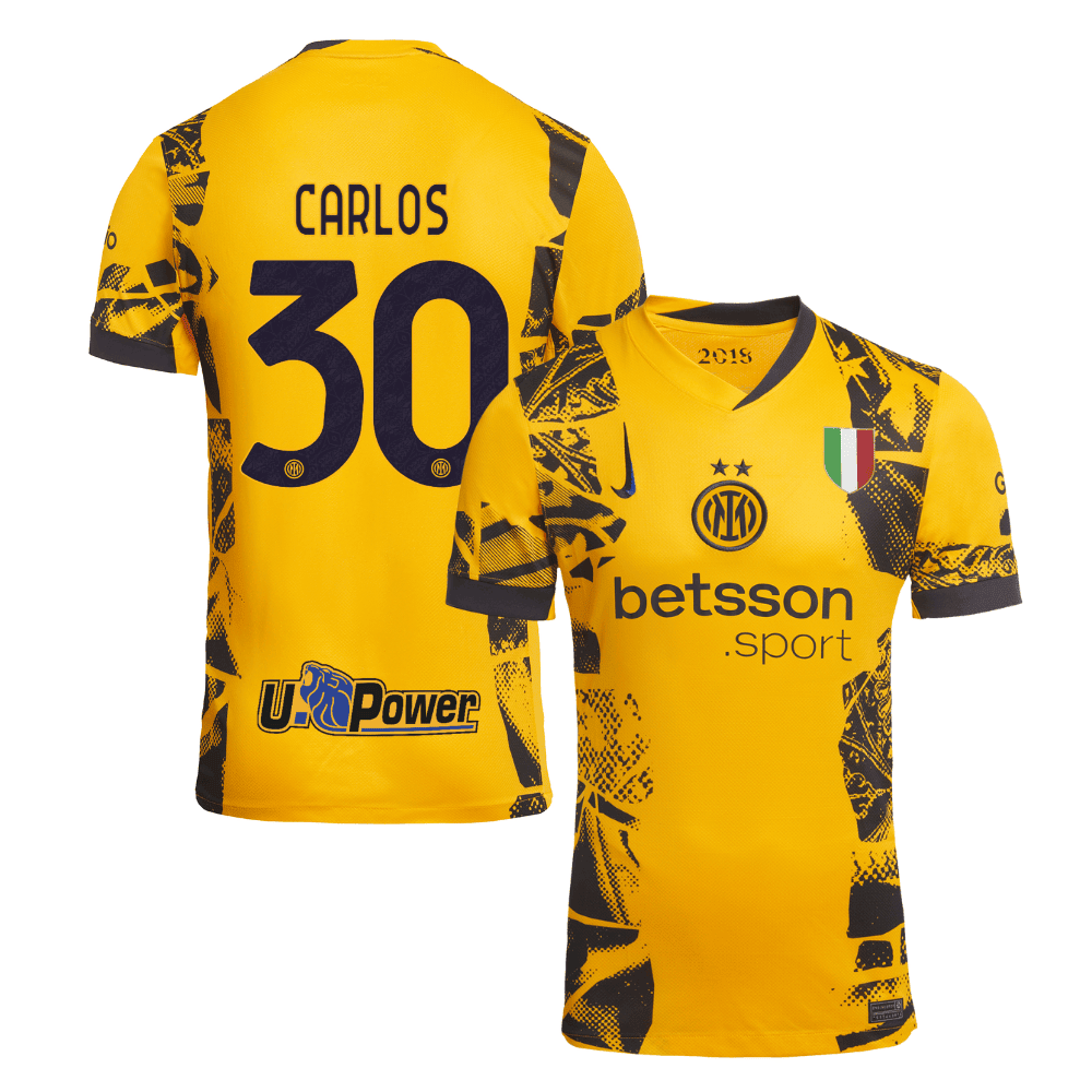 Carlos Augusto 30 Inter Milan 2024/25 Third Men Jersey - Yellow