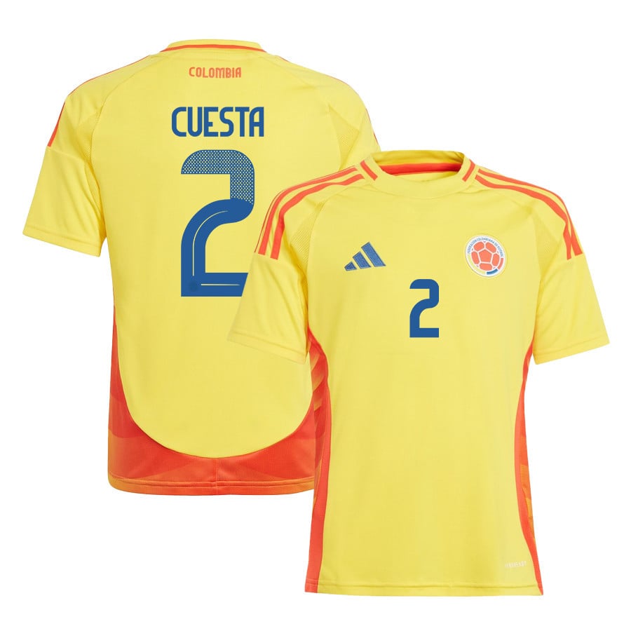 Carlos Cuesta 2 Colombia National Team 2024/25 Home YOUTH Jersey - Yellow