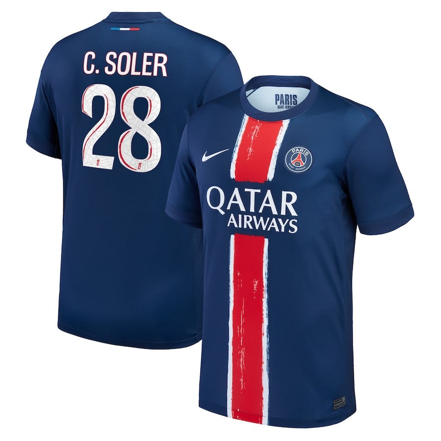 Carlos Soler 28 Paris Saint-Germain 2024/25 Home Men Jersey - Navy