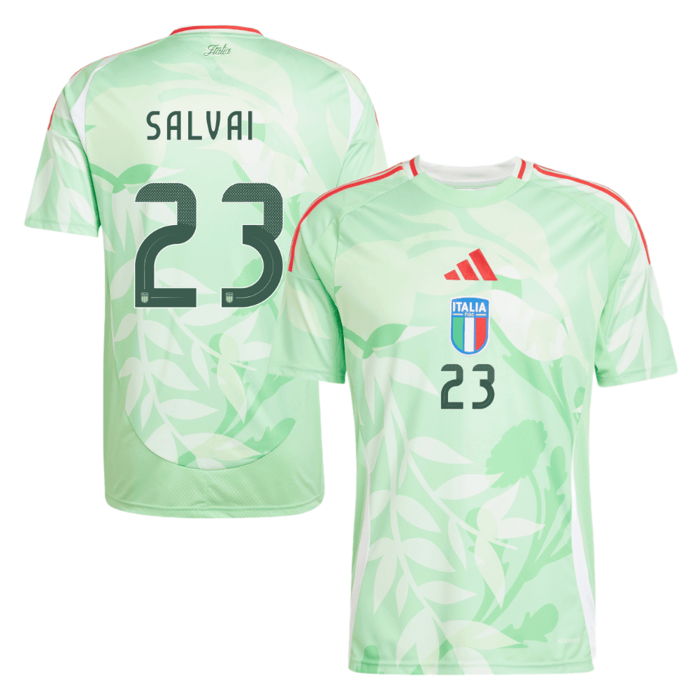 Cecilia Salvai 23 Italy Women's National Team 2025/26 Away Men Jersey - Green