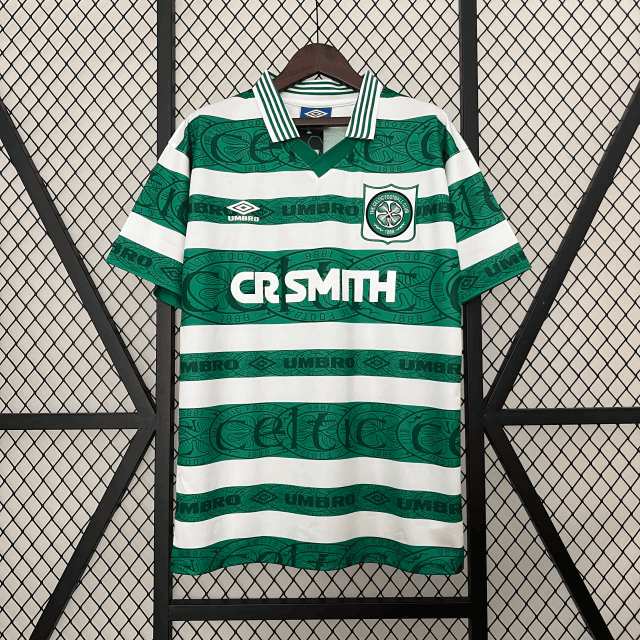 Celtic F.C. 1995/97 Home Retro Men Jersey - White/Green