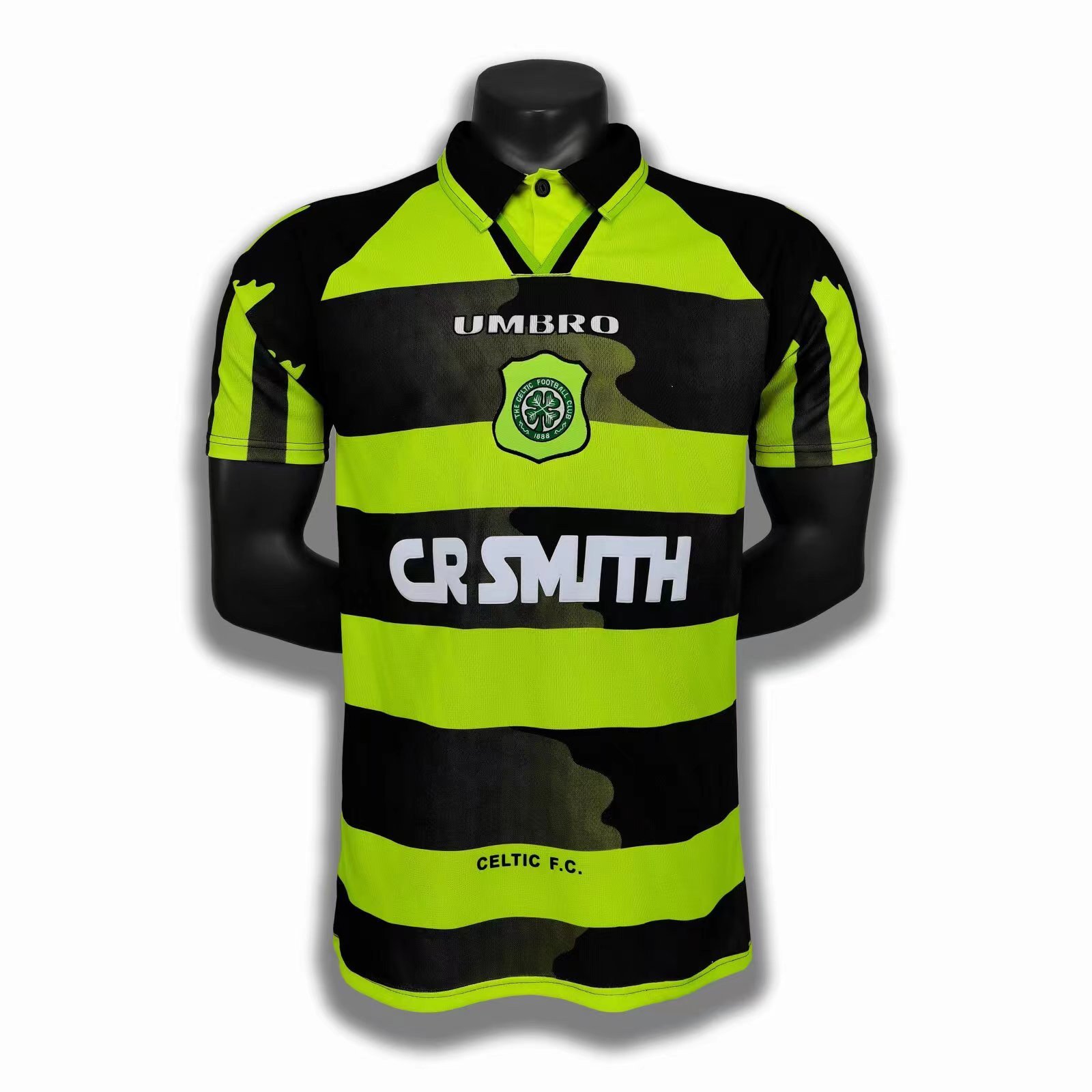 Celtic F.C. 1996 Away Retro Men Jersey - Green/Black