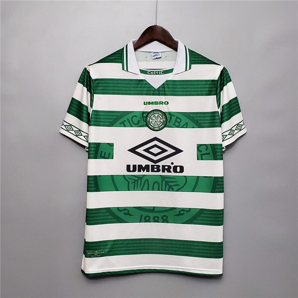 Celtic F.C. 1997/99 Home Retro Men Jersey - White/Green