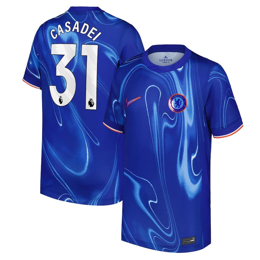 Cesare Casadei 31 Chelsea 2024/25 Home YOUTH Jersey - Blue