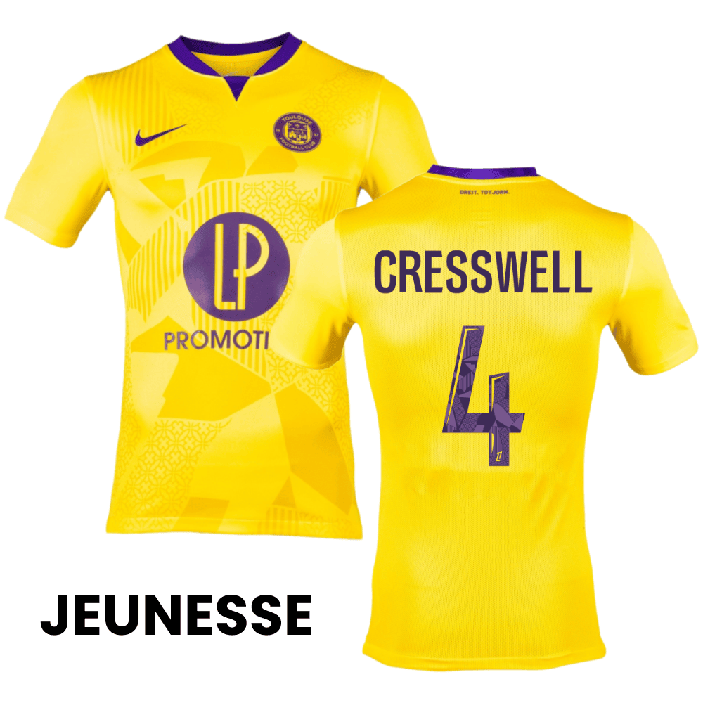 Charlie Cresswell 4 Toulouse FC 2024/25 Away YOUTH Jersey - Yellow