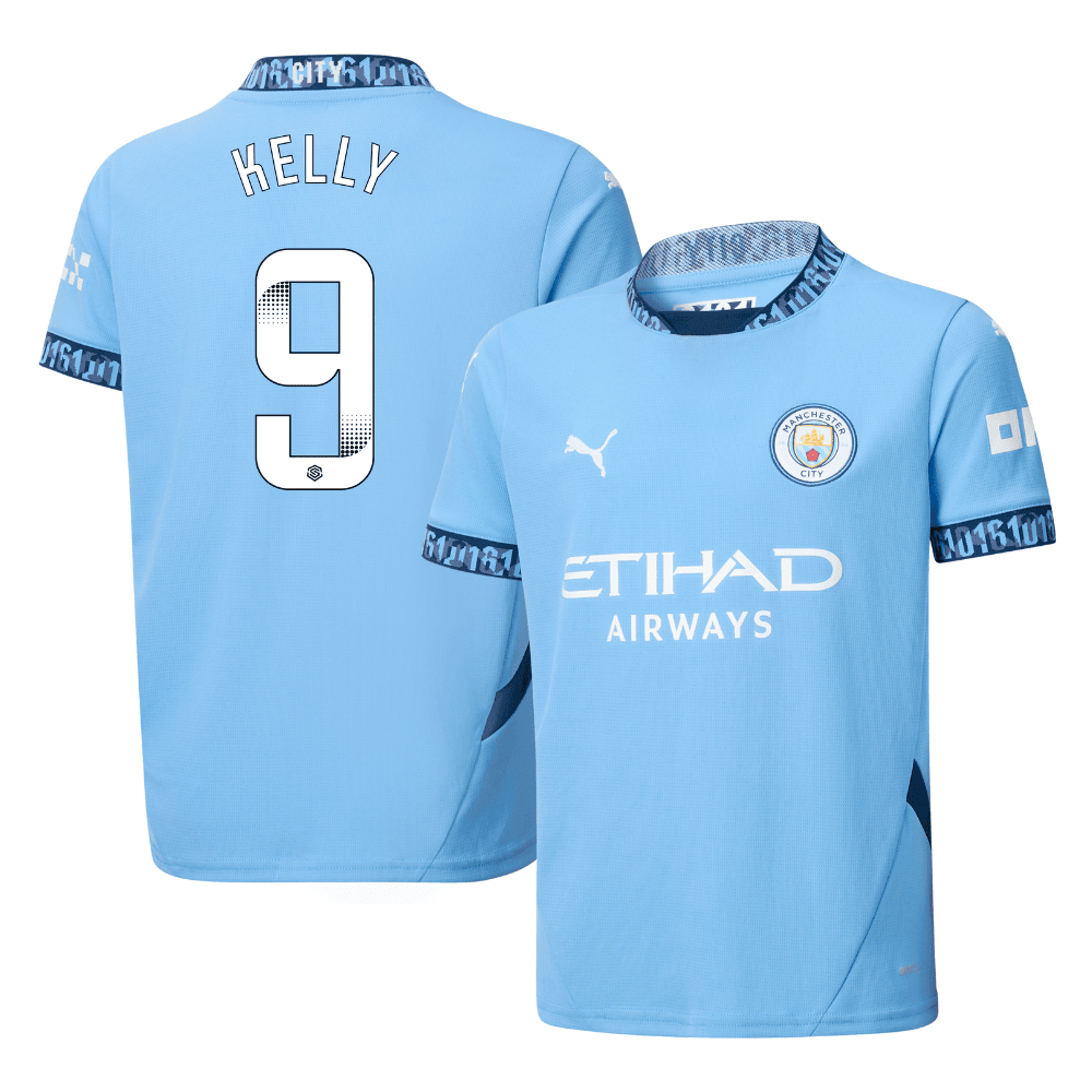 Chloe Kelly 9 Manchester City 2024/25 Women's Team Home YOUTH Jersey - Light Blue