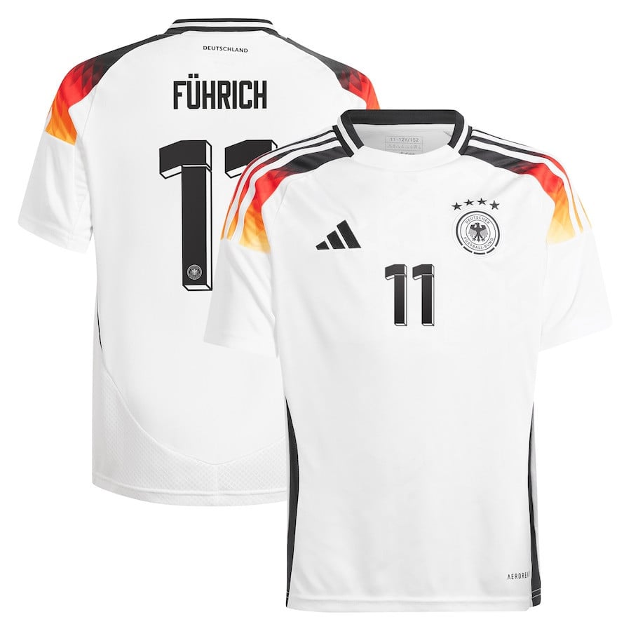 Chris Führich 11 Germany National Team 2024 Home YOUTH Jersey - White