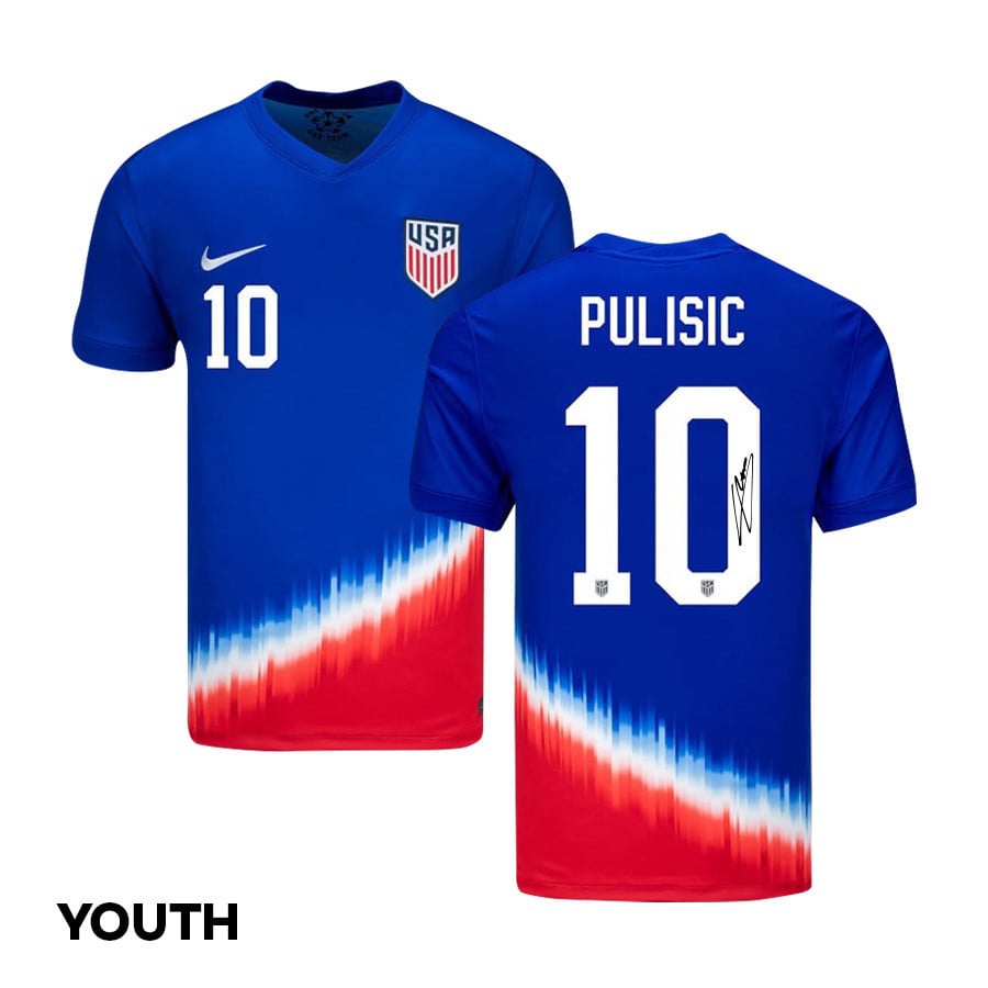 Christian Pulisic 10 Signed USMNT 2024 American Youth Away Jersey Autographed - White