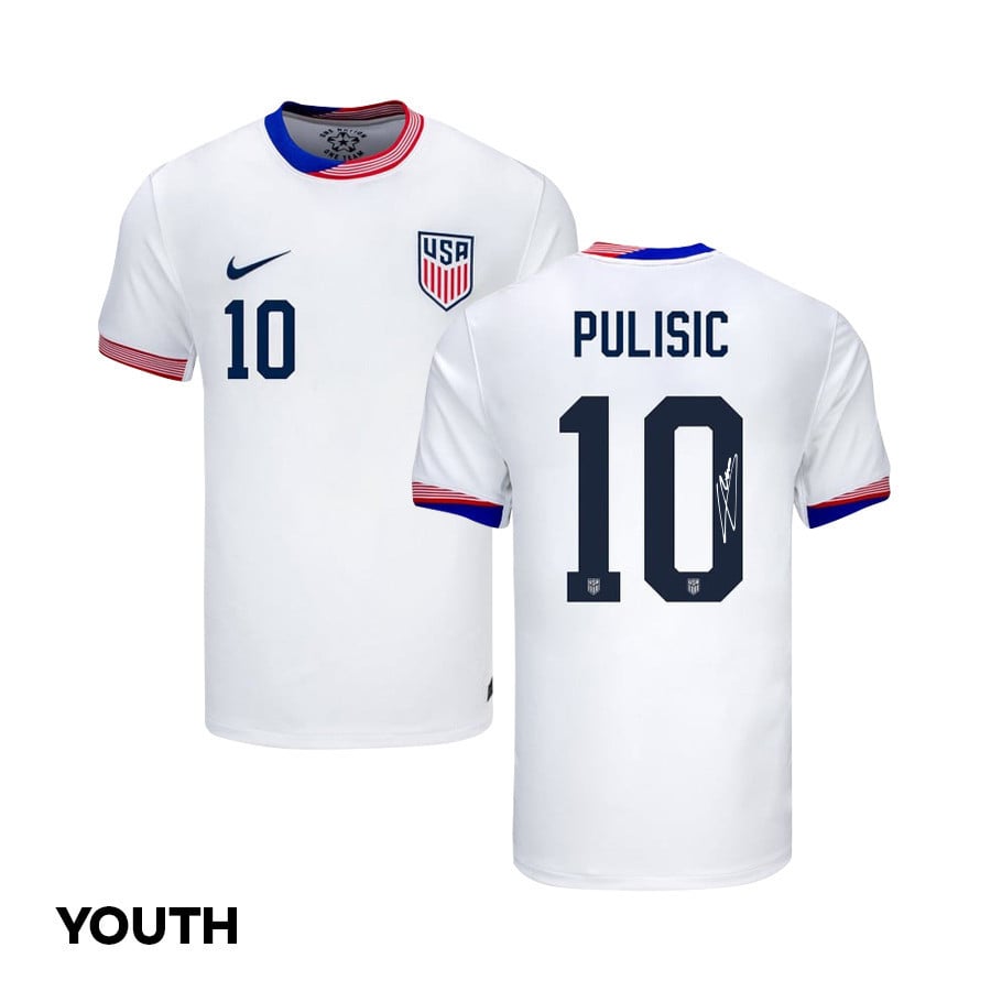 Christian Pulisic 10 Signed USMNT 2024 American Youth Home Jersey Autographed - White