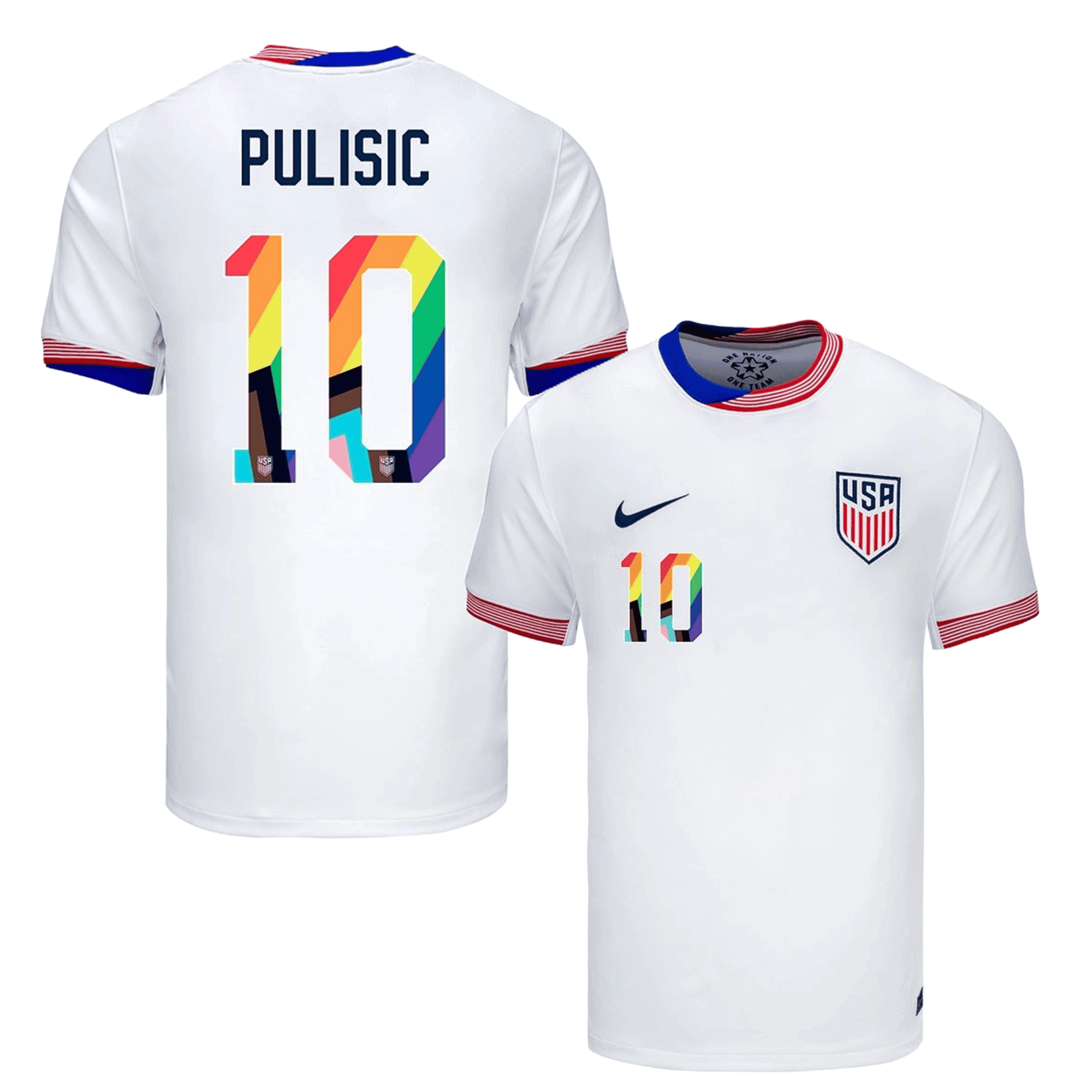 Christian Pulisic 10 USMNT 2024 Pride-Themed Home Jersey - Men