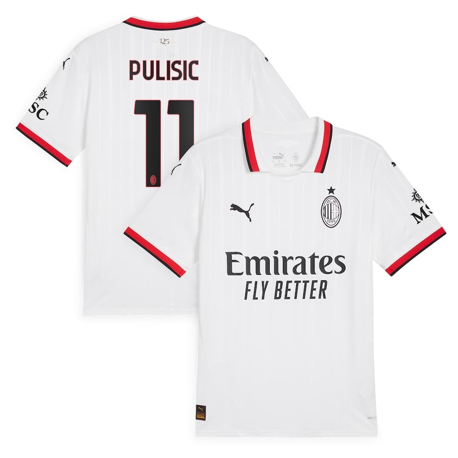 Christian Pulisic 11 AC Milan 2024/25 Away Men Jersey - White