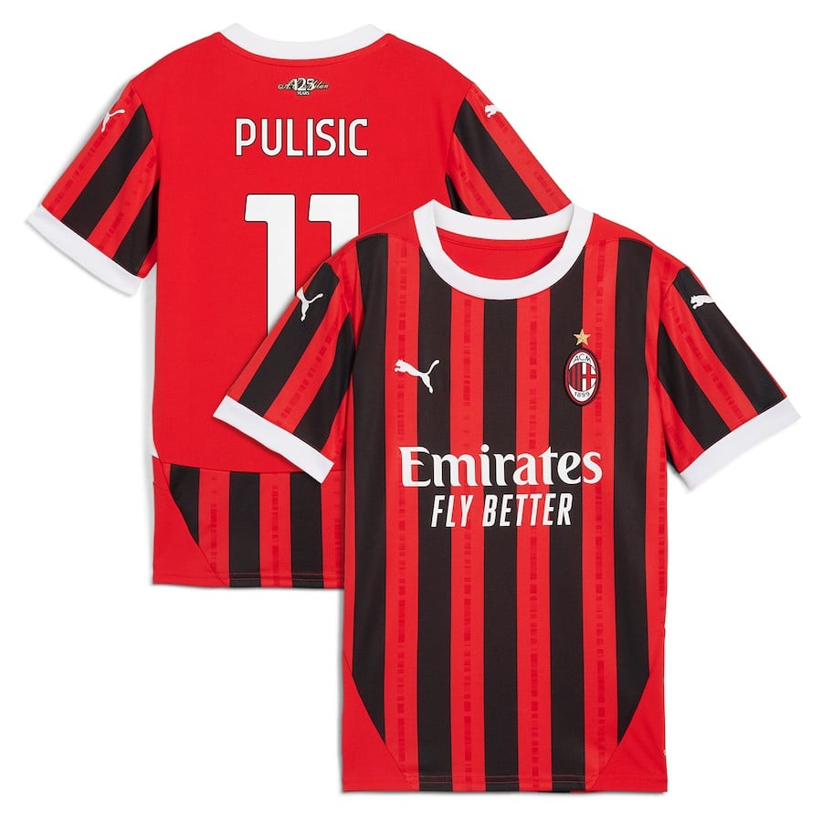 Christian Pulisic 11 AC Milan 2024/25 Home Men Jersey - Red
