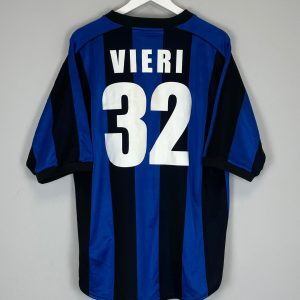 Christian Vieri 32 Inter Milan 2000/01 Home Men Retro Jersey - Blue