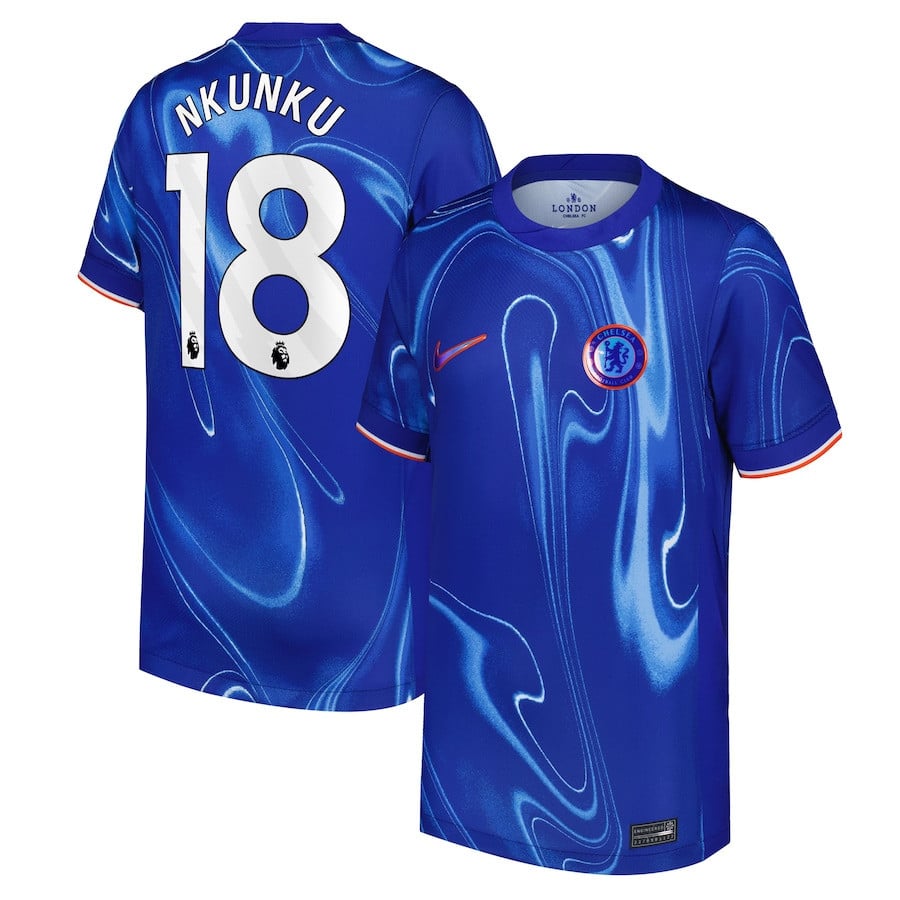Christopher Nkunku 18 Chelsea 2024/25 Home YOUTH Jersey - Blue