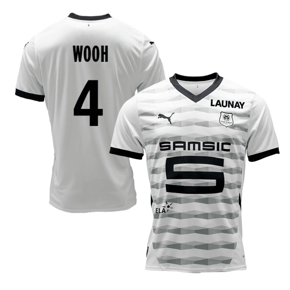 Christopher Wooh 4 Stade Rennais F.C. 2024/25 Away Men Jersey - White