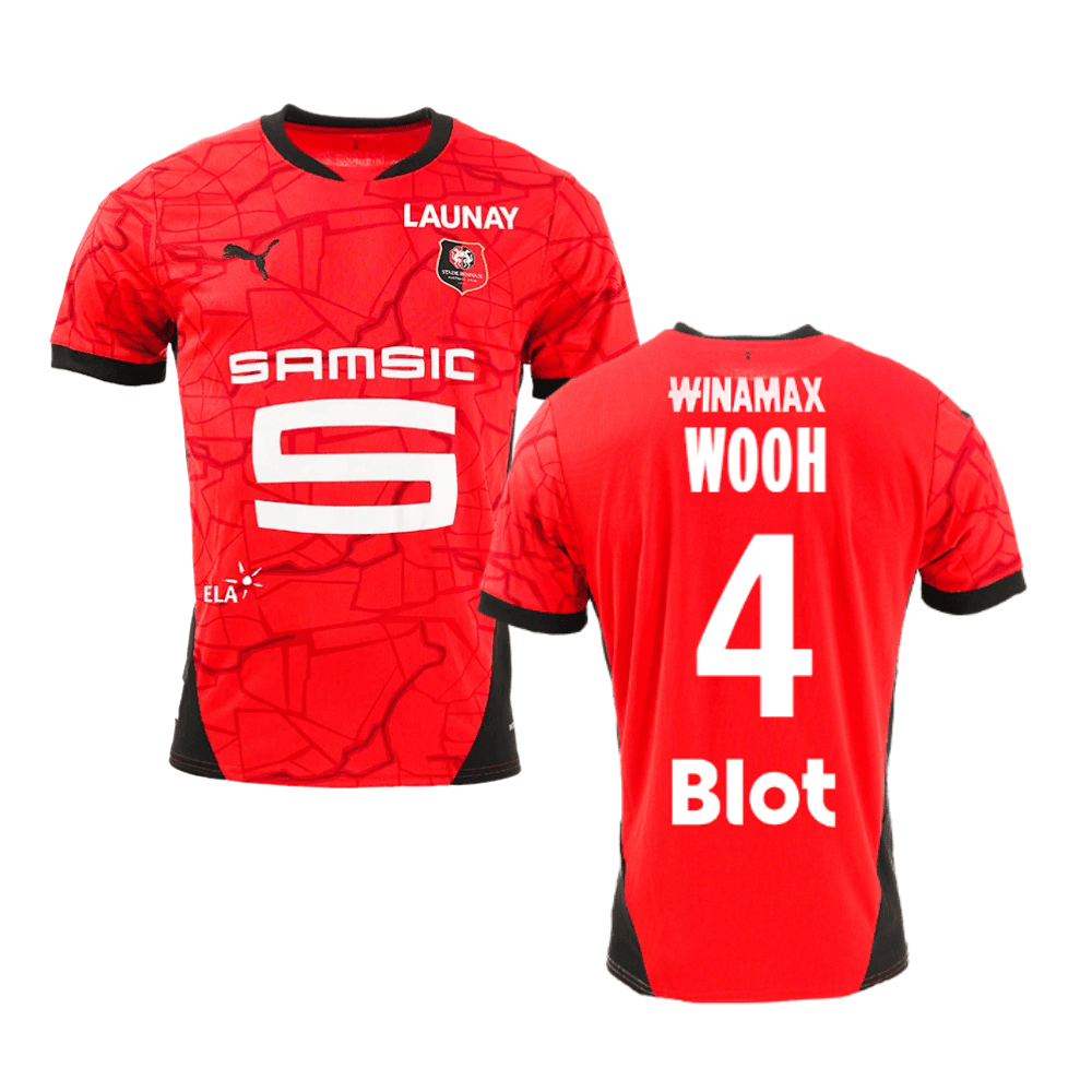 Christopher Wooh 4 Stade Rennais F.C. 2024/25 Home Men Jersey - Red
