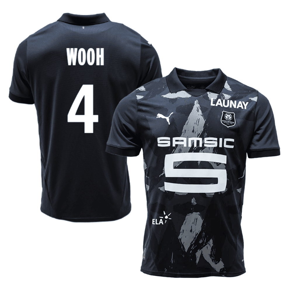 Christopher Wooh 4 Stade Rennais F.C. 2024/25 Third Men Jersey - Black