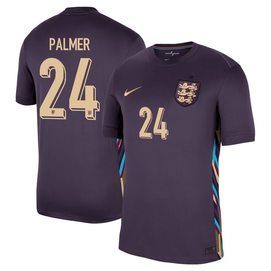 Cole Palmer 24 England 2024/25 Away Stadium Football Jersey - Men Purple