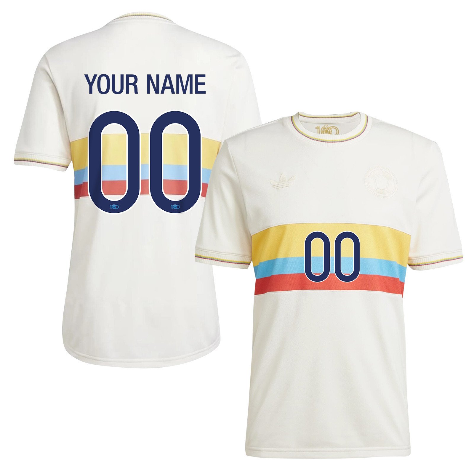 Colombia 2024 100th Anniversary Jersey Customized - Men, Chalk White