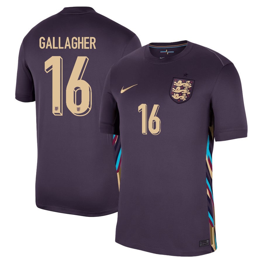 Conor Gallagher 16 England 2024/25 Away Stadium Football Jersey - Men Purple