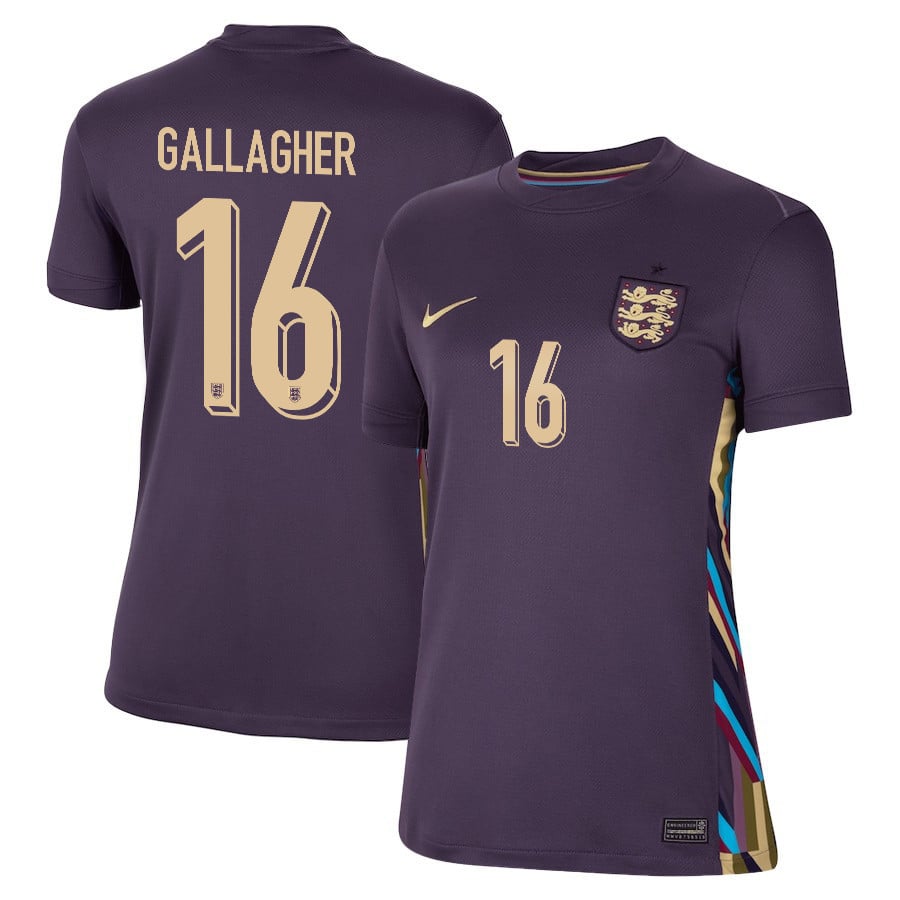 Conor Gallagher 16 England 2024/25 Away Stadium Football Women Jersey - Purple