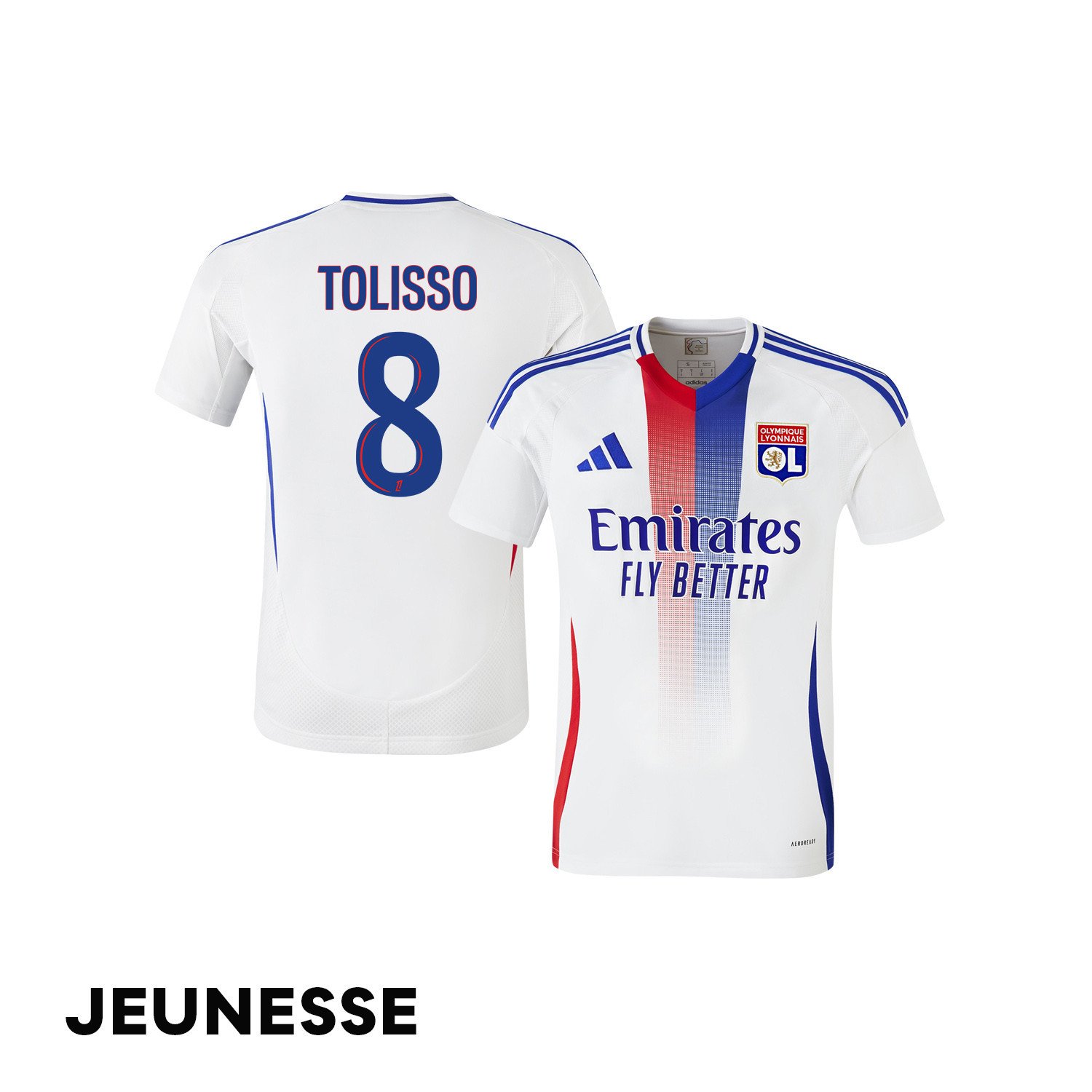 Corentin Tolisso 8 Olympique Lyonnais 2024/25 Home YOUTH Jersey - White