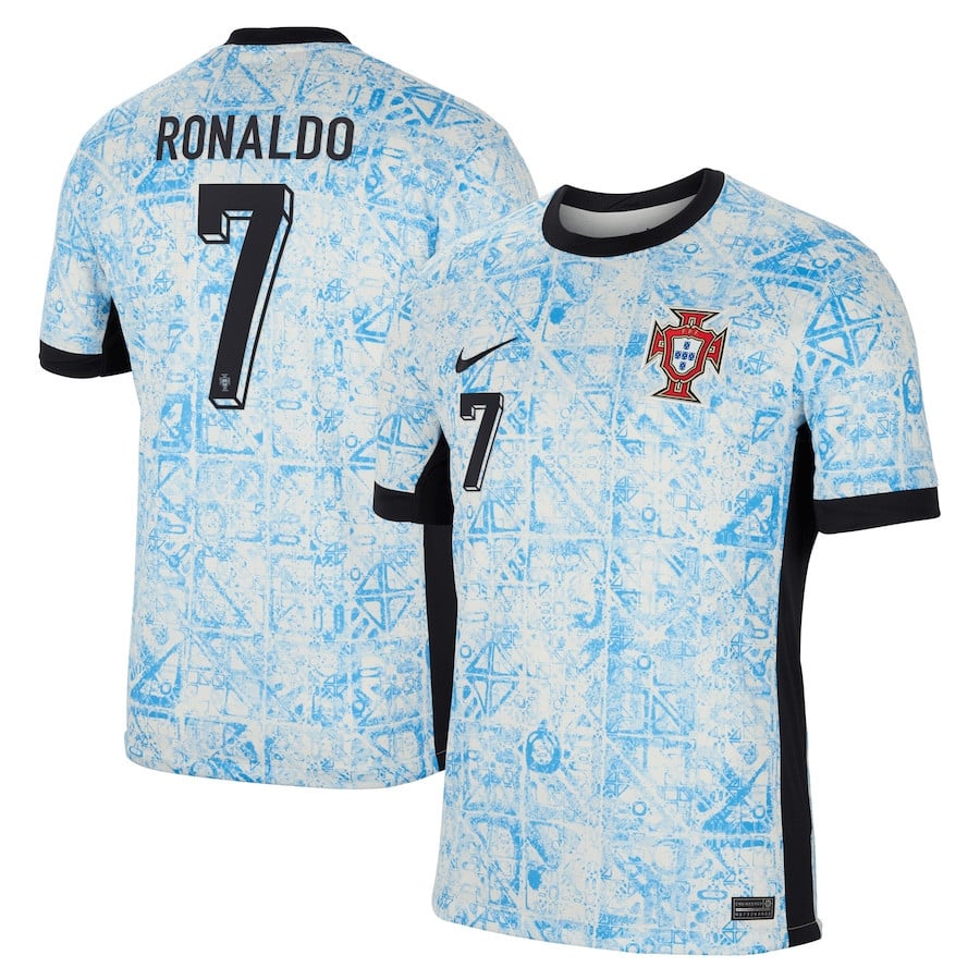 Cristiano Ronaldo 7 Portugal National Team 2024 Away Men Jersey - Cream