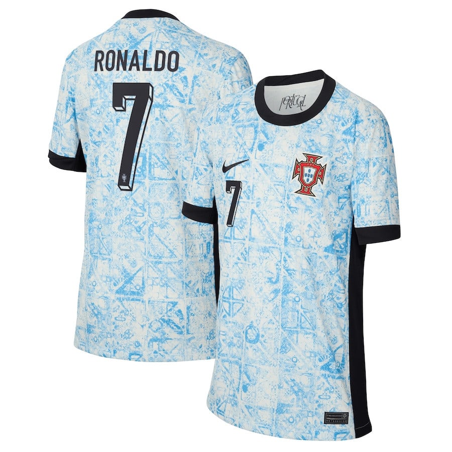 Cristiano Ronaldo 7 Portugal National Team 2024 Away YOUTH Jersey - Cream