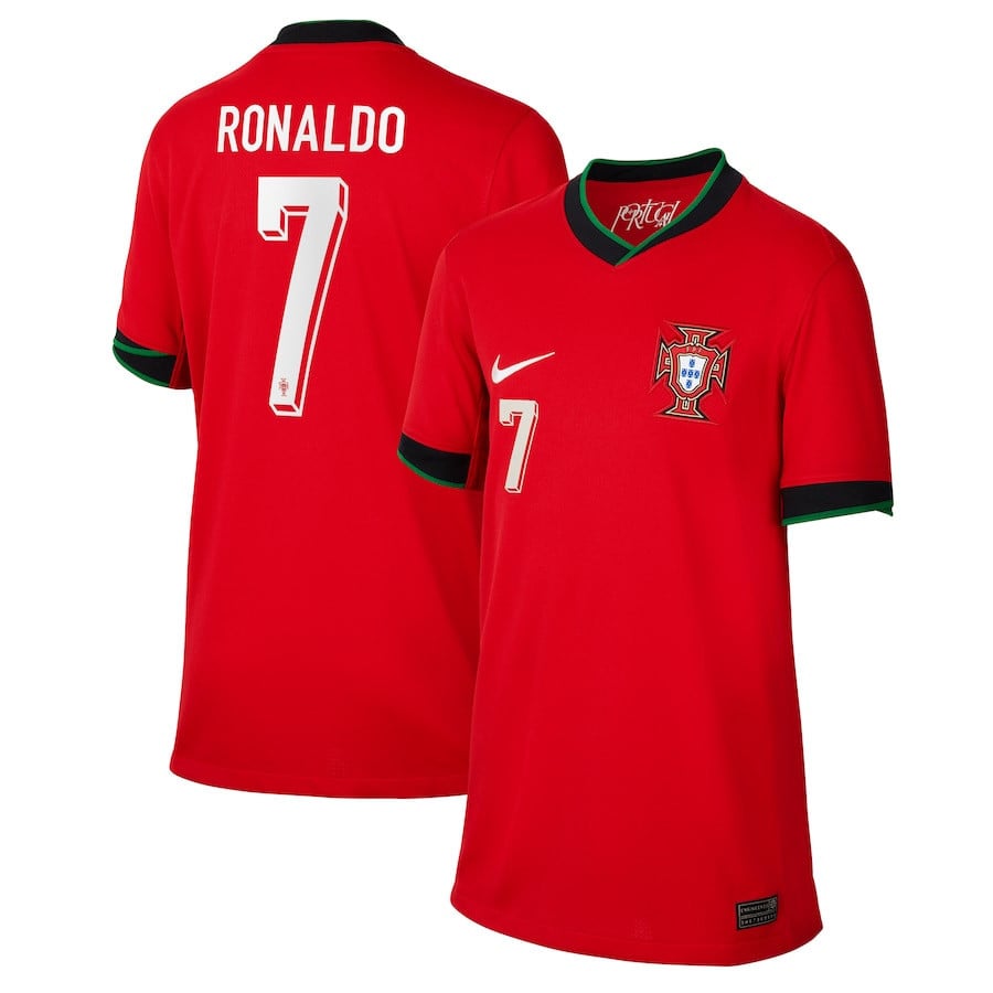 Cristiano Ronaldo 7 Portugal National Team 2024 Home YOUTH Jersey - Red