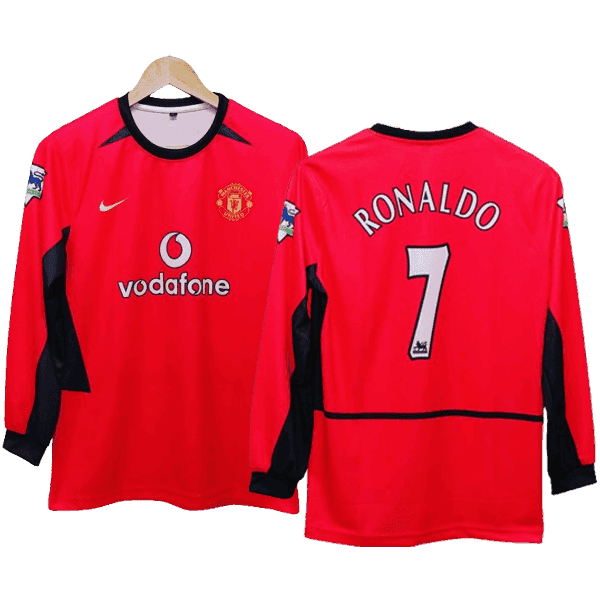 Cristiano Ronaldo Manchester United 2002-03 Home Men Long Sleeves Jersey - Red