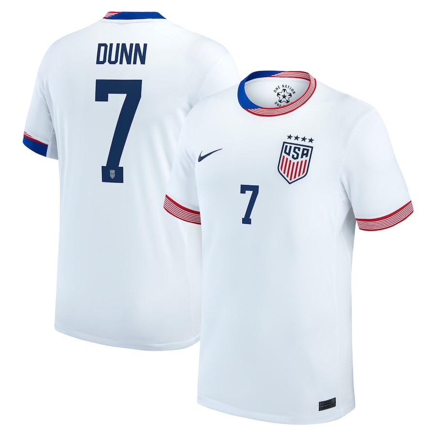 Crystal Dunn 7 USA Women's National Team 2024/25 Home Men Jersey - White